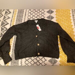 Top shop, size 8-10, charcoal cropped cardigan